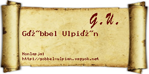 Göbbel Ulpián névjegykártya